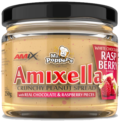 Mogyoróvaj Amix Amixella 250g fehér csokoládé málna